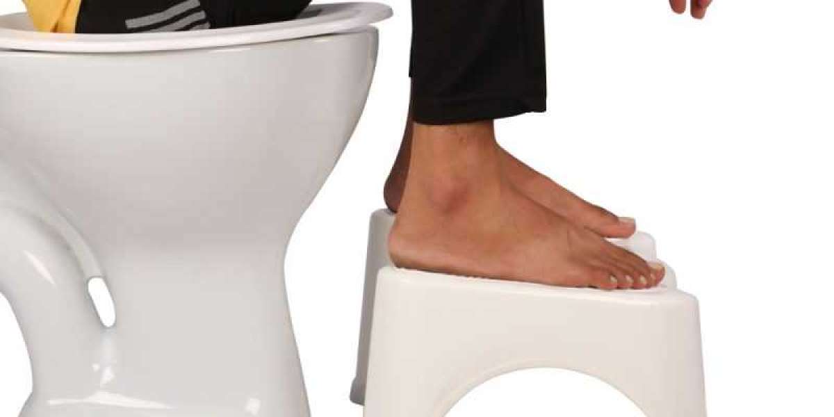 Ergonomic Toilet with Foot Stool for Better Bathroom Health